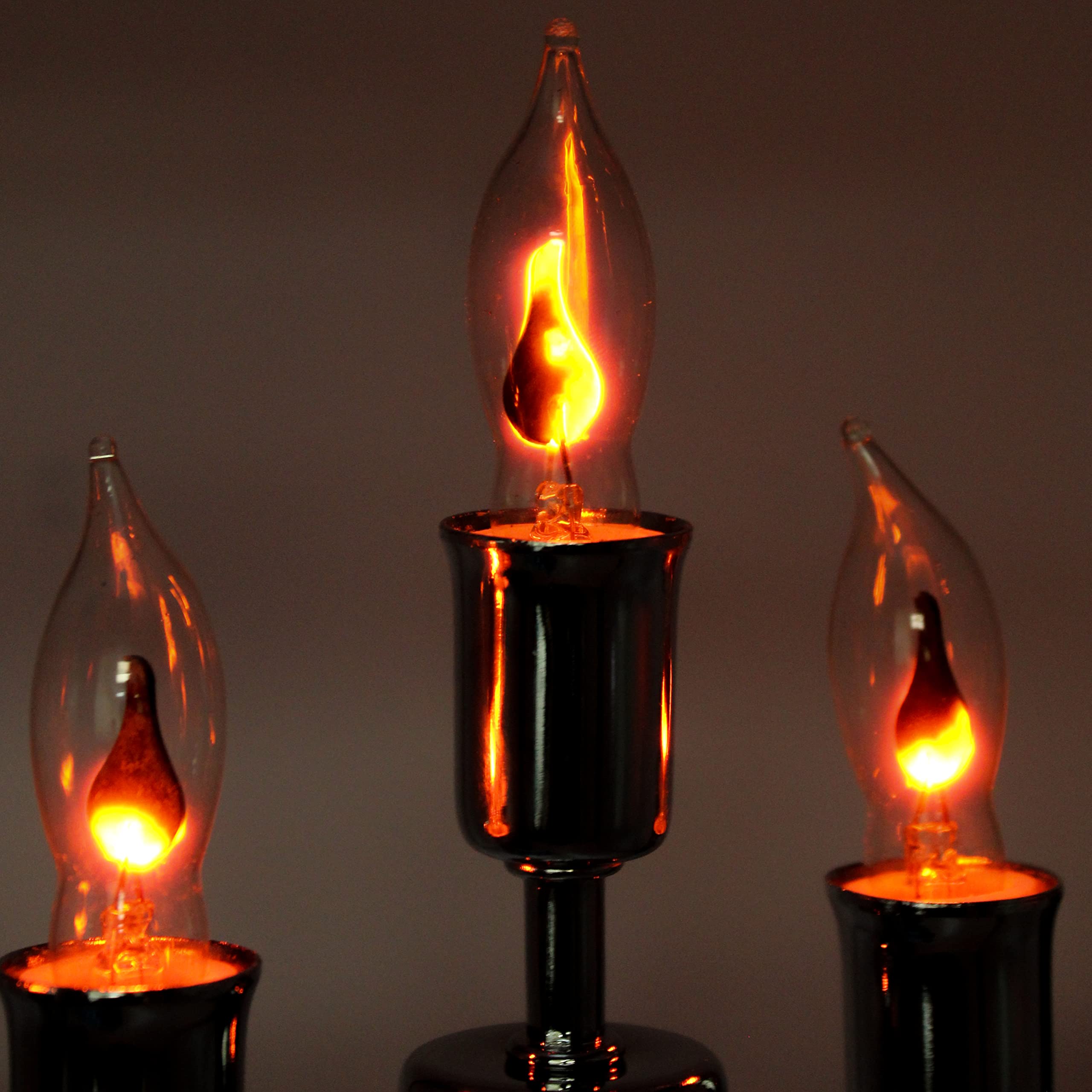 The Dreidel Company Flicker Flame Shaped Light Bulbs, E12 Replacement Bulbs, Dances with a Flickering Orange Glow, 1 Watt, 120 Volt (5-Pack) - Image 7